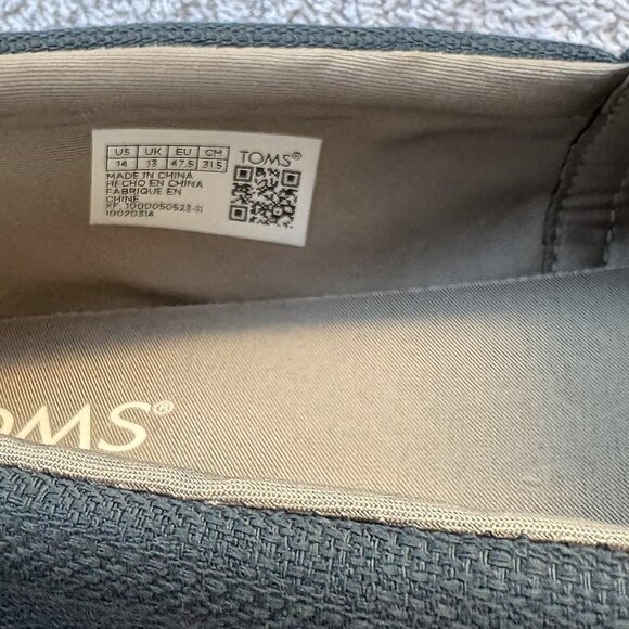 TOMS  WearGood Men's Espadrille Cadet Blue Loafer Flat size M14 pre-owned - Picture 2 of 7